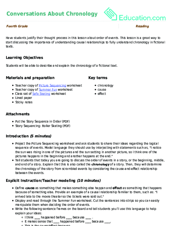 Conversations About Chronology