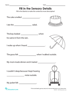 Fill in the Sensory Details
