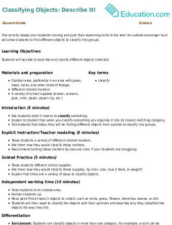 Classifying Objects: Describe It! large image