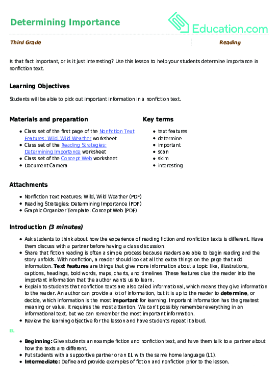 Determining Importance