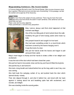Diagramming Sentences: Secret Garden
