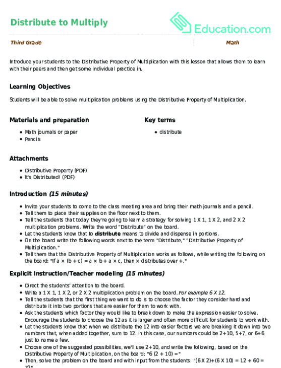 Distribute to Multiply