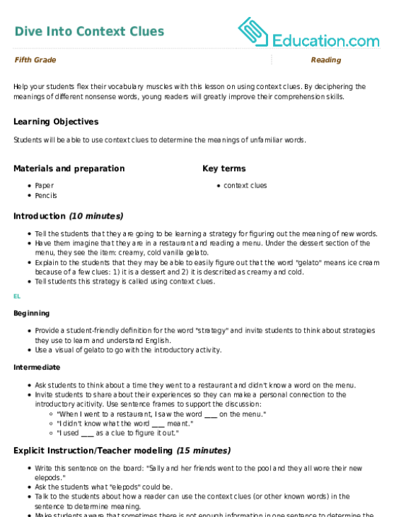 Dive Into Context Clues