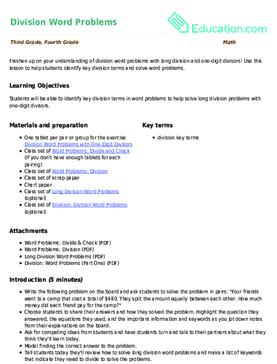 Division Word Problems