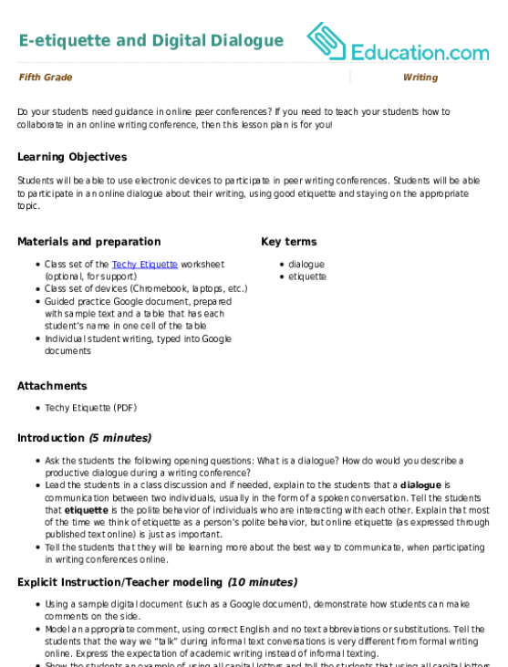 E-etiquette and Digital Dialogue