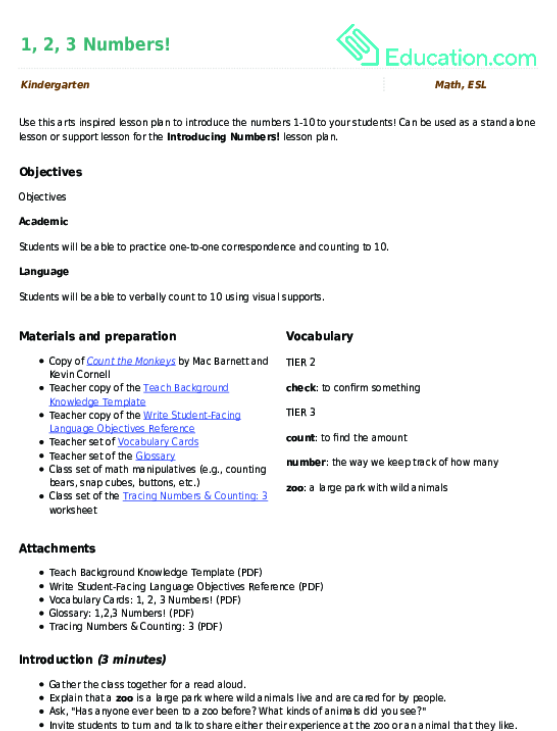 K.CC.A.1 Lesson Plans - Common Core Math