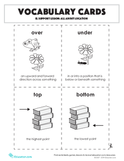 Vocabulary Cards: EL Support Lesson: All about Location