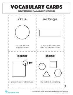 Vocabulary Cards: All About Rectangles