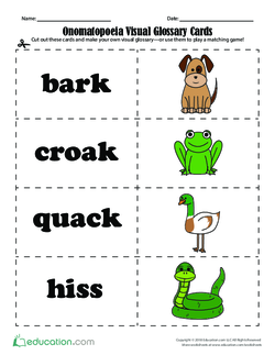 Onomatopoeia Visual Glossary Cards