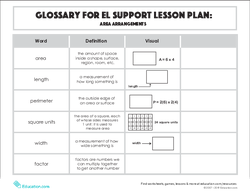 Glossary: Area Arrangements