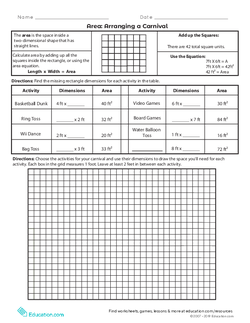 Area: Arranging a Carnival