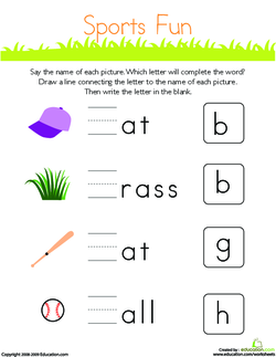 Write the Missing Letter: Sports Fun