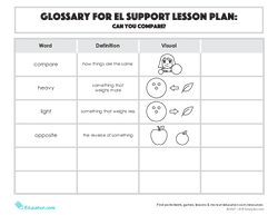 Glossary: Can You Compare?