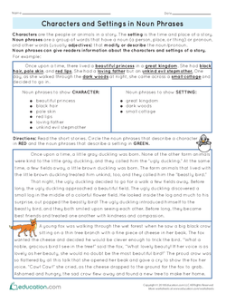 Characters and Settings in Noun Phrases