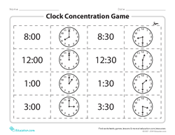 Clock Concentration Game