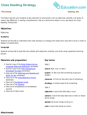 Close Reading Strategy large image