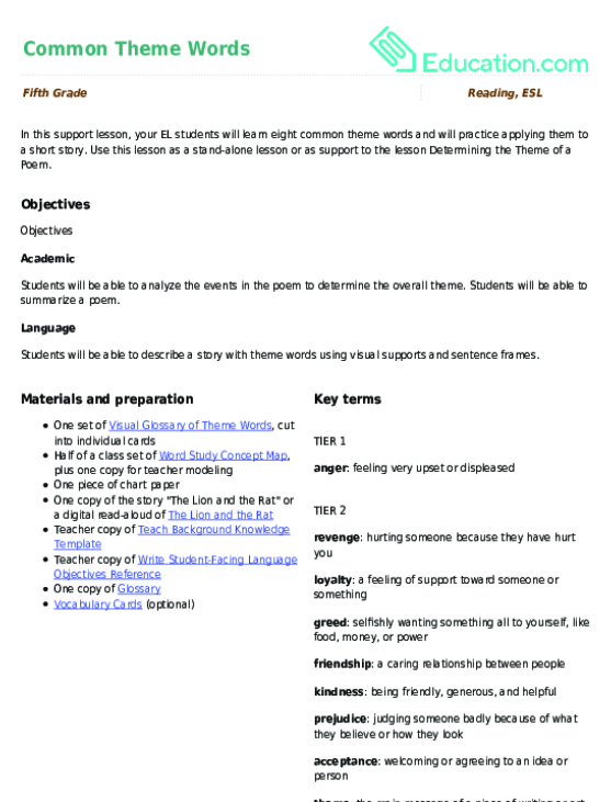 RL.5.2 Lesson Plans - Common Core ELA