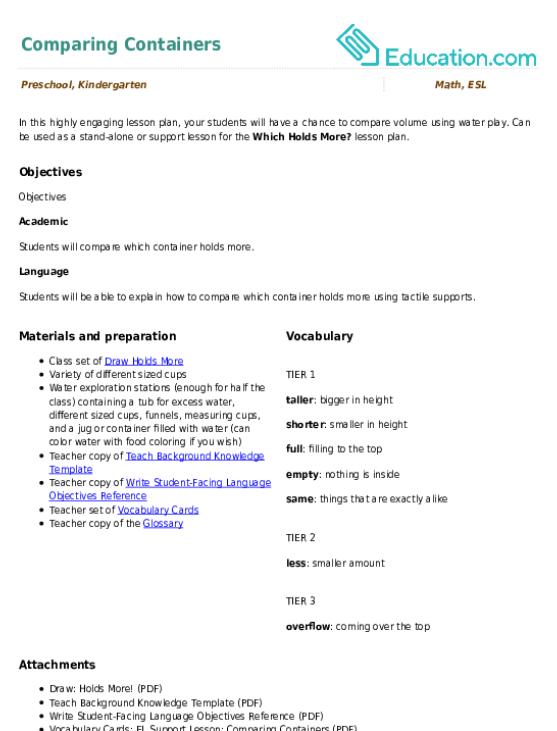 Comparing Containers