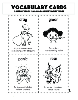 Vocabulary Cards: Comparing Literature Themes