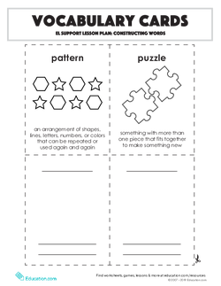 Vocabulary Cards: Constructing Words