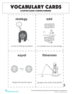 Vocabulary Cards: Counting Fishermen