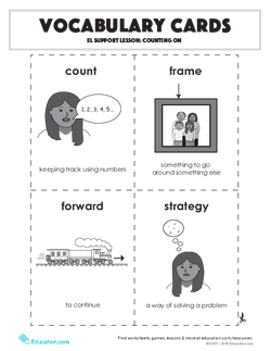 Vocabulary Cards: EL Support Lesson: Counting On