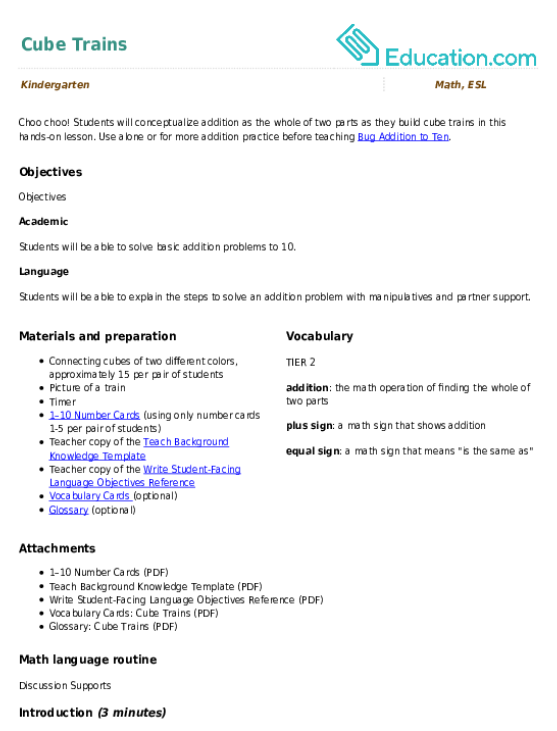 K.OA.A.1 Lesson Plans - Common Core Math