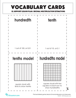 词汇卡:十进制乘法估计