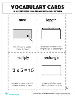 Vocabulary Cards: Designing Situations with Area