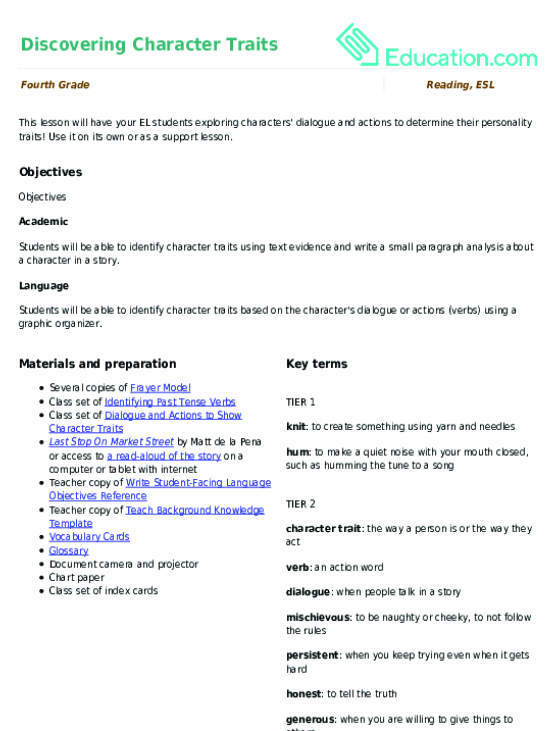 Discovering Character Traits