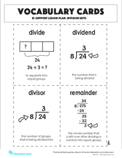 Vocabulary Cards: Division Skits