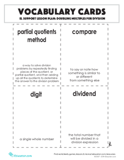 词汇卡:除法加倍倍数
