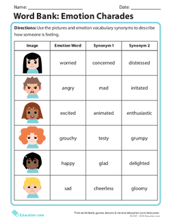 Word Bank: Emotion Charades