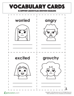 Vocabulary Cards: Emotion Charades