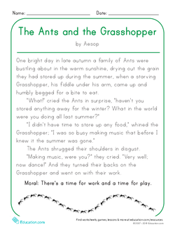 The Ants and the Grasshopper