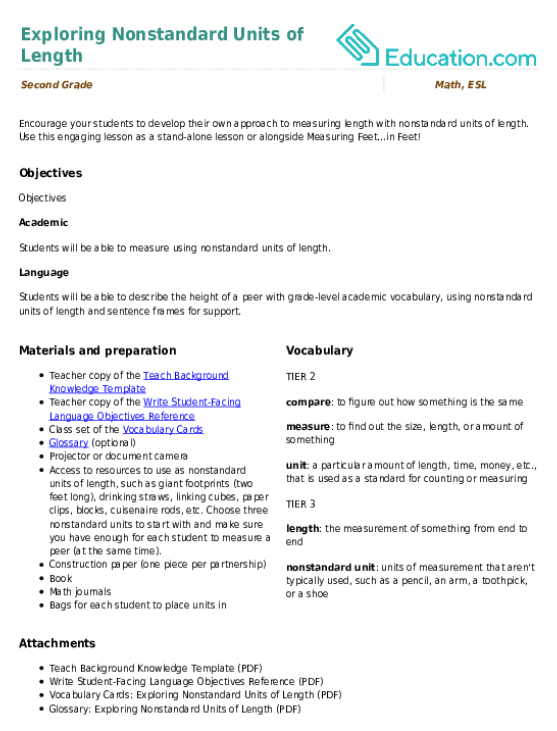 Exploring Nonstandard Units of Length