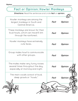 Fact or Opinion: Howler Monkeys