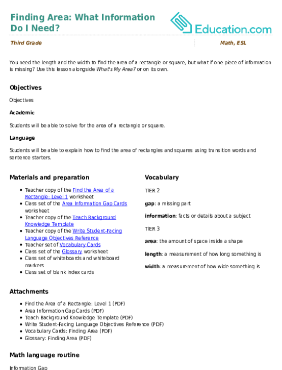 Finding Area: What Information Do I Need?