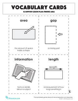 Vocabulary Cards: Finding Area