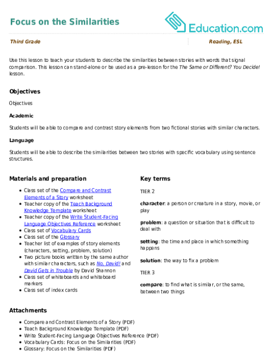 Focus on the Similarities