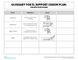 Glossary: Fun with Sight Words