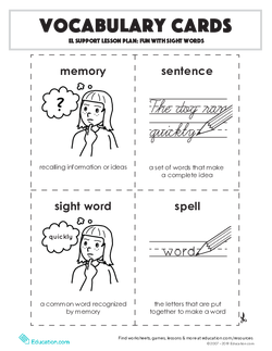 Vocabulary Cards: Fun with Sight Words