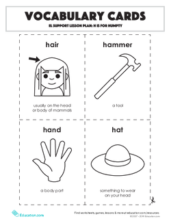 Vocabulary Cards: EL Support Lesson: H is for Humpty