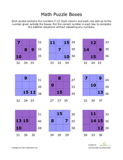 Addition Math Puzzles #7