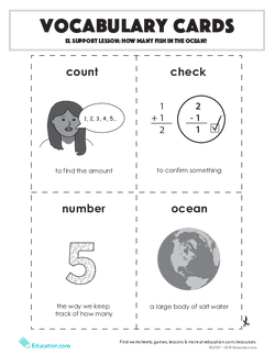 Vocabulary Cards: How Many Fish in the Ocean?