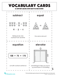 Vocabulary Cards: How Many Floors Down?