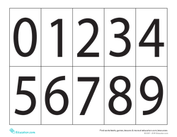 0–9 Digit Cards