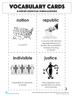 Vocabulary Cards: I Pledge Allegiance