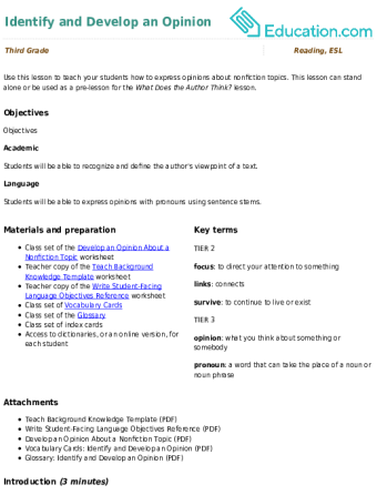 Identify and Develop an Opinion large image