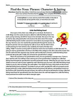 Find the Noun Phrases: Character & Setting